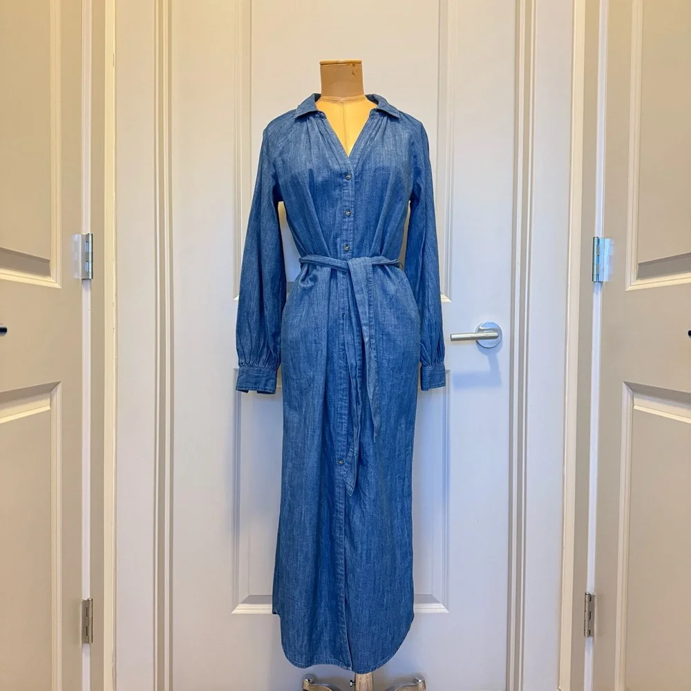 OLD NAVY Blue Denim Button-Up Dress - Picture 2 of 5